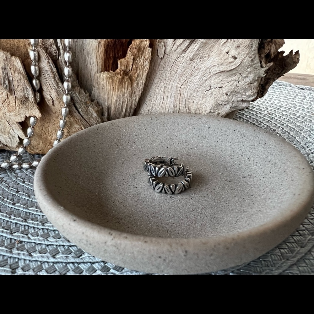 HTF Retired Pandora Leaf hoop earrings